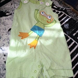 Spring Froggy! CRE8IONS Frog Appliqué Romper,9mos